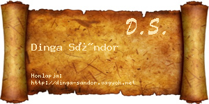 Dinga Sándor névjegykártya