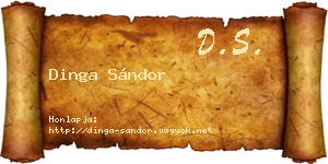 Dinga Sándor névjegykártya