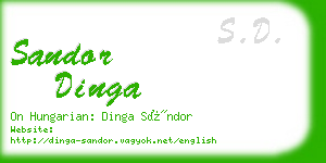 sandor dinga business card